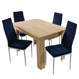 stol-modern-120-sonoma-i-4-krzesla-monako-velvet-granatowe