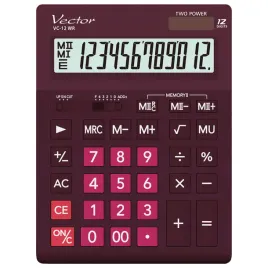 duzy-kalkulator-biurowy-12-cyfrowy-solarny-bateryjny-bordowy-vector-vc-12wr