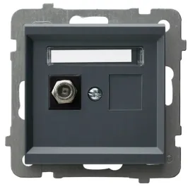 ospel-sonata-gniazdo-antenowe-typu-f-pojedyncze-szary-grafit-gpa-1rf-m-73