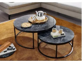 stoliki-kawowe-2-szt-czarne-z-czarnym-marmurowym-blatem-okragle