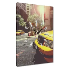 zegary-40x60-zolte-taksowki-taxi-taksi