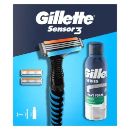 gillette-zestaw-maszynka-do-golenia-sensor-3-3-wklady-pianka-do-golenia