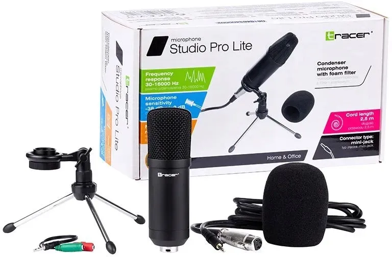 mikrofon-do-live-stream-tracer-studio-pro-statyw-stan-nowy