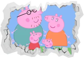 naklejki-na-sciane-dla-dzieci-3d-swinka-peppa-130x90