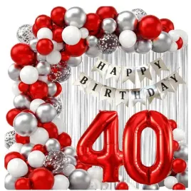 balony-srebrne-czerwone-girlanda-balonowa-zestaw-40-urodziny-scianka-baner