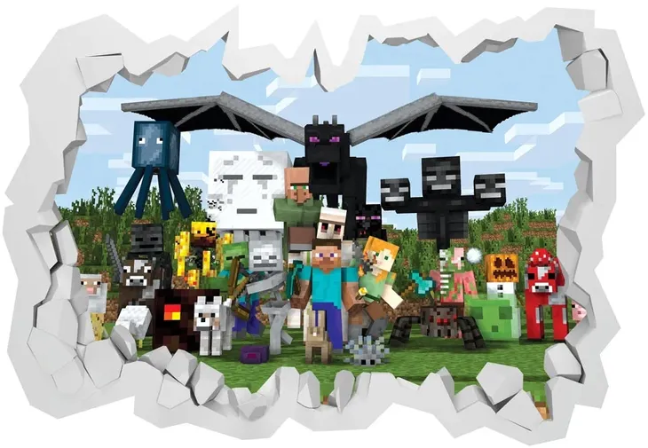 naklejki-na-sciane-dla-dzieci-3d-minecraft-70x50-waga-z-opakowaniem-3-kg