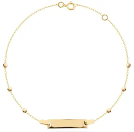 zlota-bransoletka-z-blaszka-i-diamentowanymi-kulkami-grawer-14kt-585