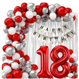 balony-srebrne-czerwone-girlanda-balonowa-zestaw-18-urodziny-scianka-baner