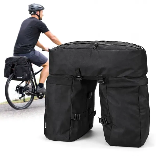 TORBA Rowerowa NA BAGAŻNIK Sakwa XXL + 2 KIESZENIE NA BIDON 75L 3 Komory