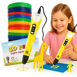 dlugopis-3d-drukarka-3d-dla-dzieci-zolty-filament-110m-mata-szablony