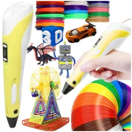 dlugopis-3d-dla-dzieci-drukarka-3d-pen-zolty-100m-filament-zestaw-xl