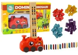 auto-czerwony-dinozaur-na-baterie-ukladajace-domin