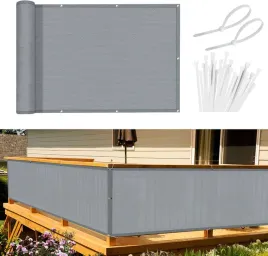 oslona-balkonowa-hdpe-80x300cm-jasnoszara-uv-wiatroodporna-z-opaskami-mocna