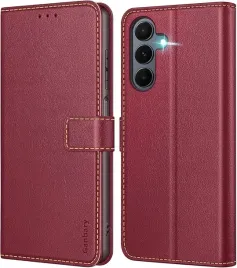 samsung-a16-4g-5g-etui-portfelowe-sztuczna-skora-bordo-stojak-karty-magnes
