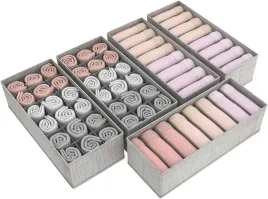 organizery-do-szuflad-zestaw-5-szt-do-szafy-komody-bielizne-skarpetki-szary