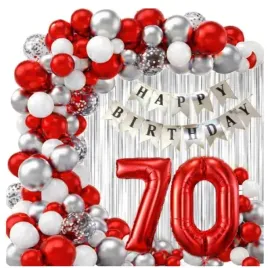 balony-srebrne-czerwone-girlanda-balonowa-zestaw-70-urodziny-scianka-baner