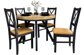 stol-okragly-rozkladany-200-cm-4-krzesla-drewniane-metalowe-nogi-czarne