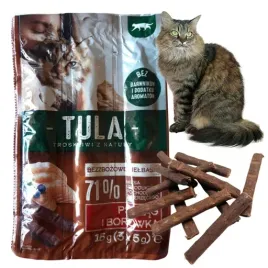 tula-bezzbozowe-kielbaski-pstrag-i-borowka-przysmak-dla-kota-15g-35g