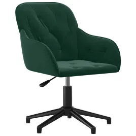 obrotowe-krzeslo-biurowe-aksamitne-ciemnozielone-56x615x-72-80-cm