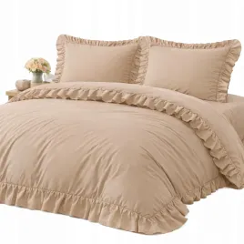 posciel-160x200-bezowy-z-falbanka-2x70x80-komplet-3cz-ekskluzywna-premium
