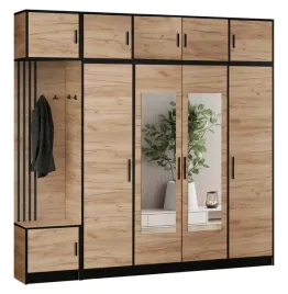 garderoba-dior-15-dab-craft-zloty-lamele-siedzisko-z-lustrem-z-nadstawka