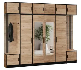 garderoba-dior-17-dab-craft-zloty-lamele-siedzisko-z-lustrem-z-nadstawka