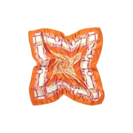 apaszka-satin-plaid-chain-xs-pomarancz