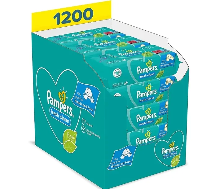 PAMPERS FRESH CLEAN chusteczki nawilżane dla dzieci 15x80szt