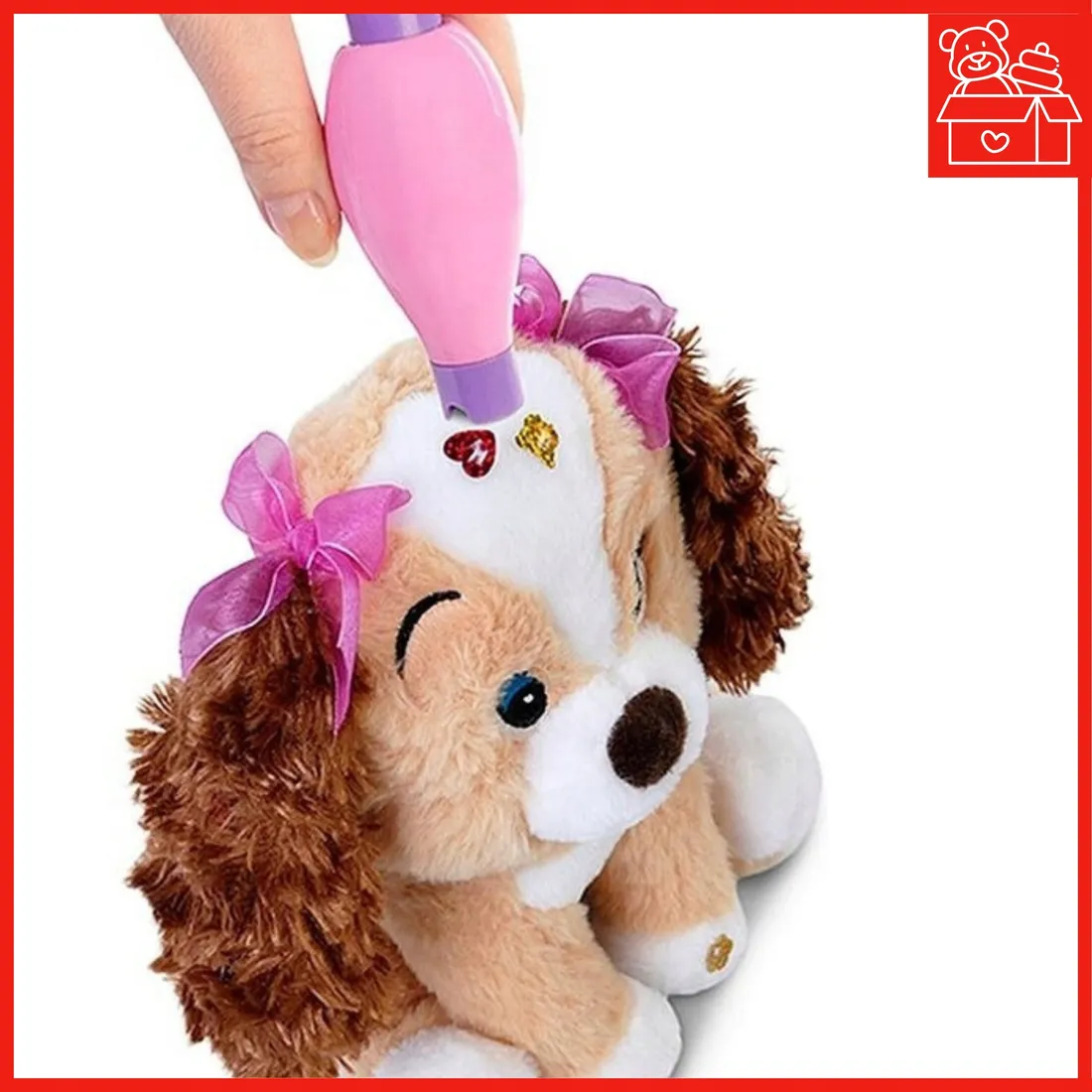 pluszowy-brazowy-piesek-dla-dziewczynek-do-dekorowania-z-cekinami