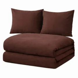 komplet-poscieli-160x200-jednokolorowa-gladka-2x-70x80-na-zamek-brazowa