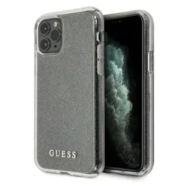 guess-glitter-case-etui-iphone-11-pro-silver