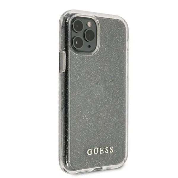 guess-glitter-case-etui-iphone-11-pro-silver