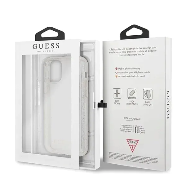 guess-glitter-case-etui-iphone-11-pro-silver
