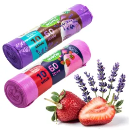 worki-na-smieci-60l-zwiazywane-z-uszami-zapachowe-truskawka-lawenda-2x10szt