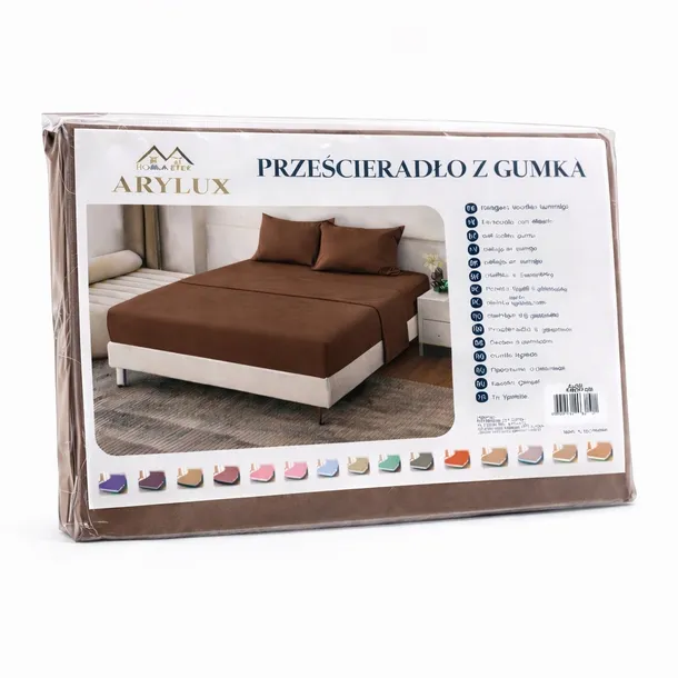 Prześcieradło Z Gumką 160x200 Zakładka 25cm Miękkie gładkie trwałe brązowe