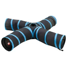 tunel-dla-kota-czteroramienny-czarno-niebieski-25-cm
