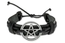 skorzana-czarna-bransoletka-z-pentagramem