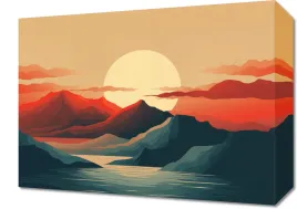 obraz-40x30cm-zachod-slonca-nad-gorami