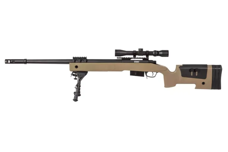 Zestaw Karabin snajperski ASG Specna Arms SA-S03 CORE – Tan (luneta + dwójn