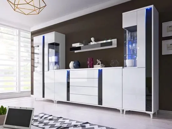 Meblościanka MARCO 5 -POŁYSK+ LED GRATIS