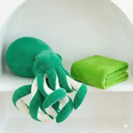 pluszowa-osmiornica-z-kocykiem-3w1-zielona