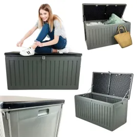 duza-skrzynia-ogrodowa-270-litrow-balkonowa-siedzisko-kufer-schowek-szara