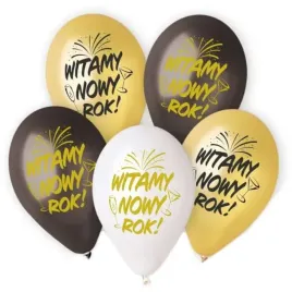 balony-witamy-nowy-rok-zloty-mix-gemar-13-5-szt
