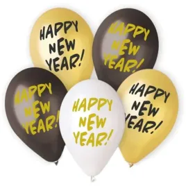 balony-happy-new-year-zloty-mix-gemar-13-5-szt