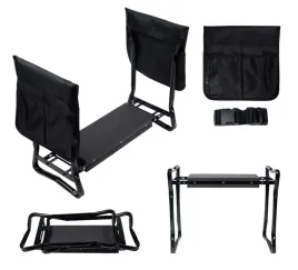 klecznik-skladany-ogrodowy-czarny-z-2-torbami-na-narzedzia-4w1-siedzisko