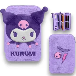 piornik-pluszowy-kuromi-z-wyposazeniem-dwukomorowy-szkolny