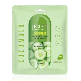 maska-w-plachcie-ogorek-zielony-jigott-cucumber-real-ampoule-mask-27ml