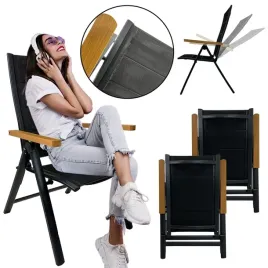 luksusowe-regulowane-krzeslo-ogrodowe-aluminium-madera-2x-czarne