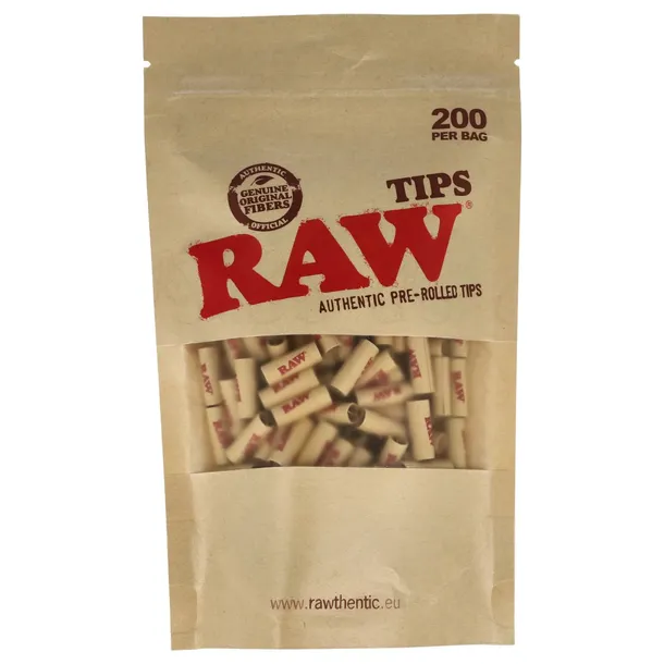 Filterki do jointów RAW PRE ROLLED TIPS 200 szt. gotowe skręcone