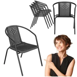 4x-krzeslo-ogrodowe-na-taras-balkon-mocne-wygodne-do-stolu-szare-metalowe